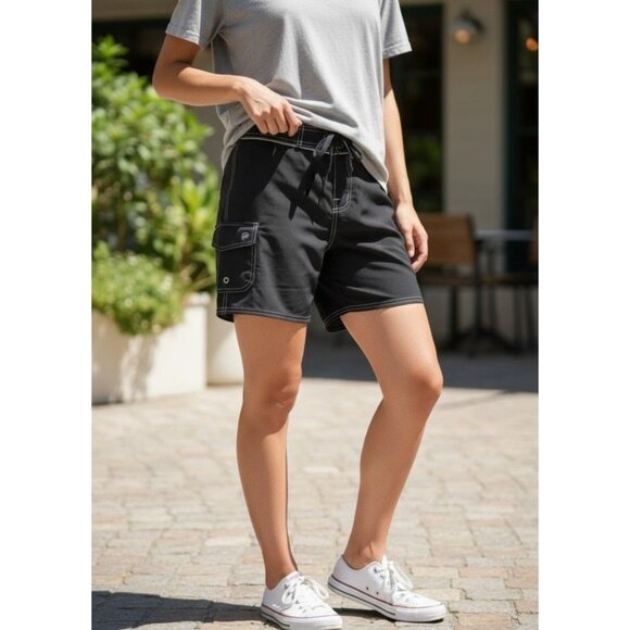 Mysterioso Womens Cycling Shorts Size 8 Black With White Stitching - Picture 1 of 13